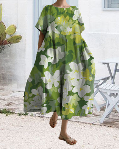 Roxanna | Short Sleeve Loose Print Dress