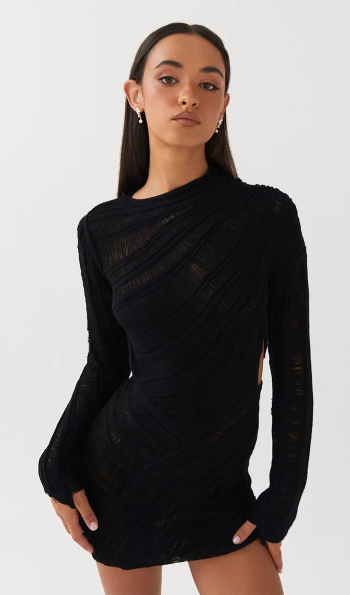 Veneza | Textured Cut-Out Mini Dress