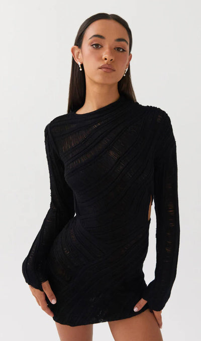 Veneza | Textured Cut-Out Mini Dress
