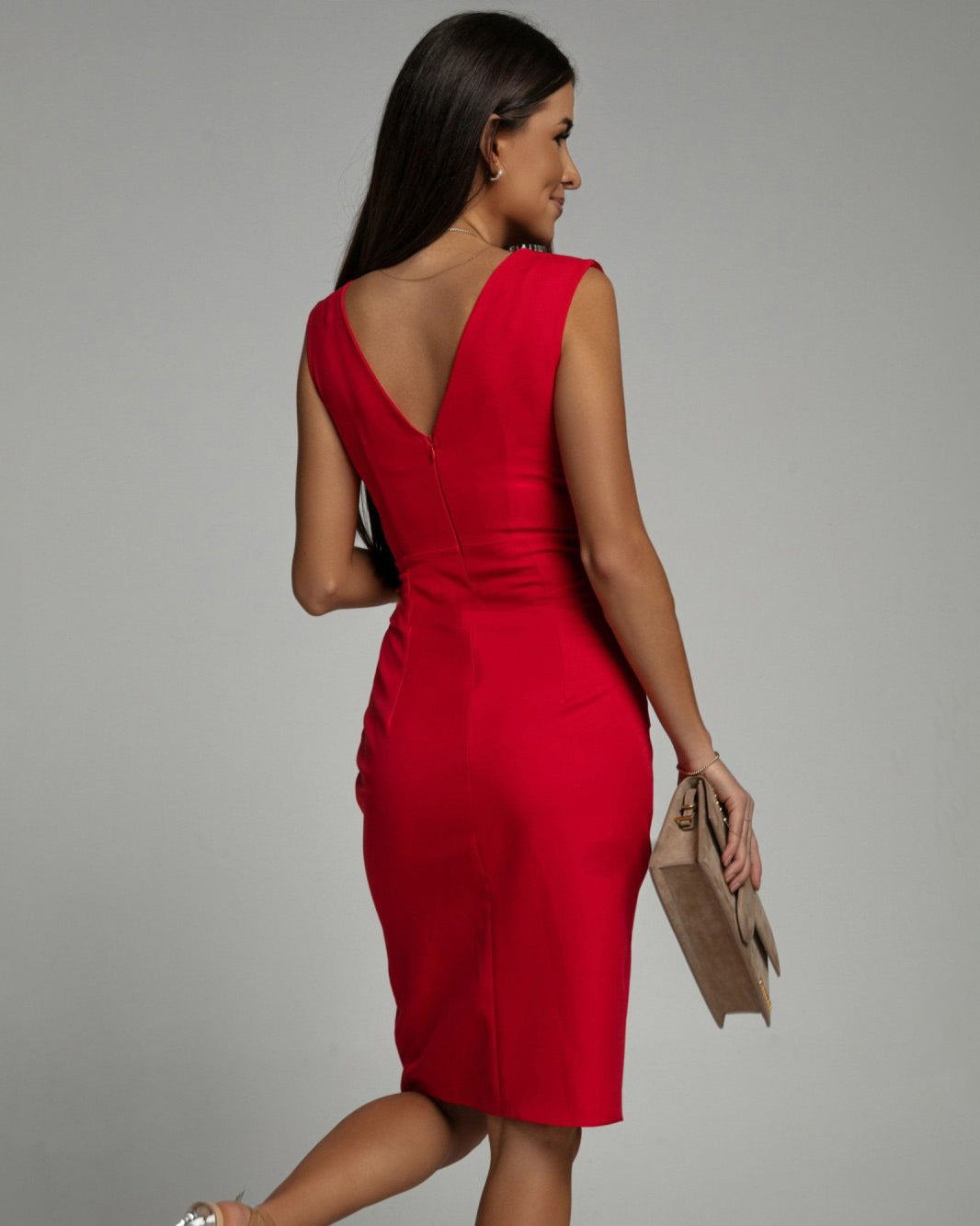 Flina | Fitted Dress With V-Neck And Slit