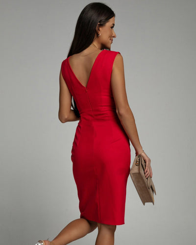Flina | Fitted Dress With V-Neck And Slit