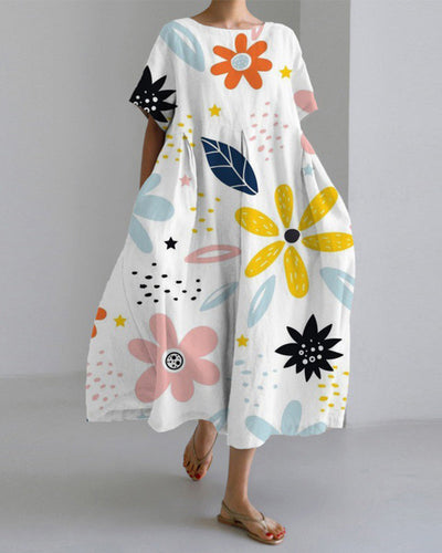 Roxanna | Short Sleeve Loose Print Dress