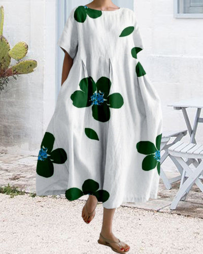 Roxanna | Short Sleeve Loose Print Dress