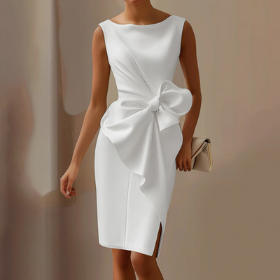 Blanca | Chic Plain Round Neck Sleeveless Mini Dress
