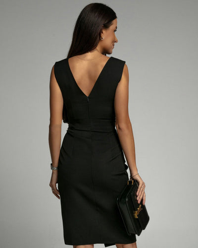 Flina | Fitted Dress With V-Neck And Slit