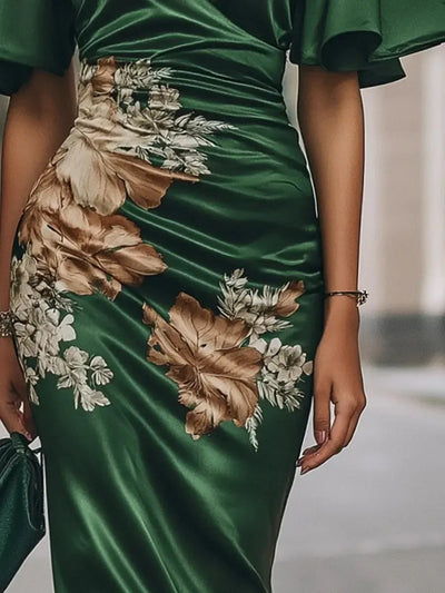 Vellana | Gorgeous Short Sleeve V-Neck Midi Dress