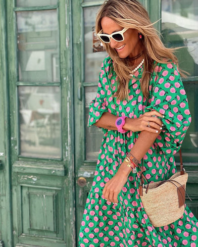 Marbella | Breezy High-Low Geometric Print Dress
