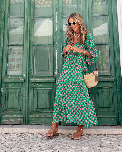 Marbella | Breezy High-Low Geometric Print Dress