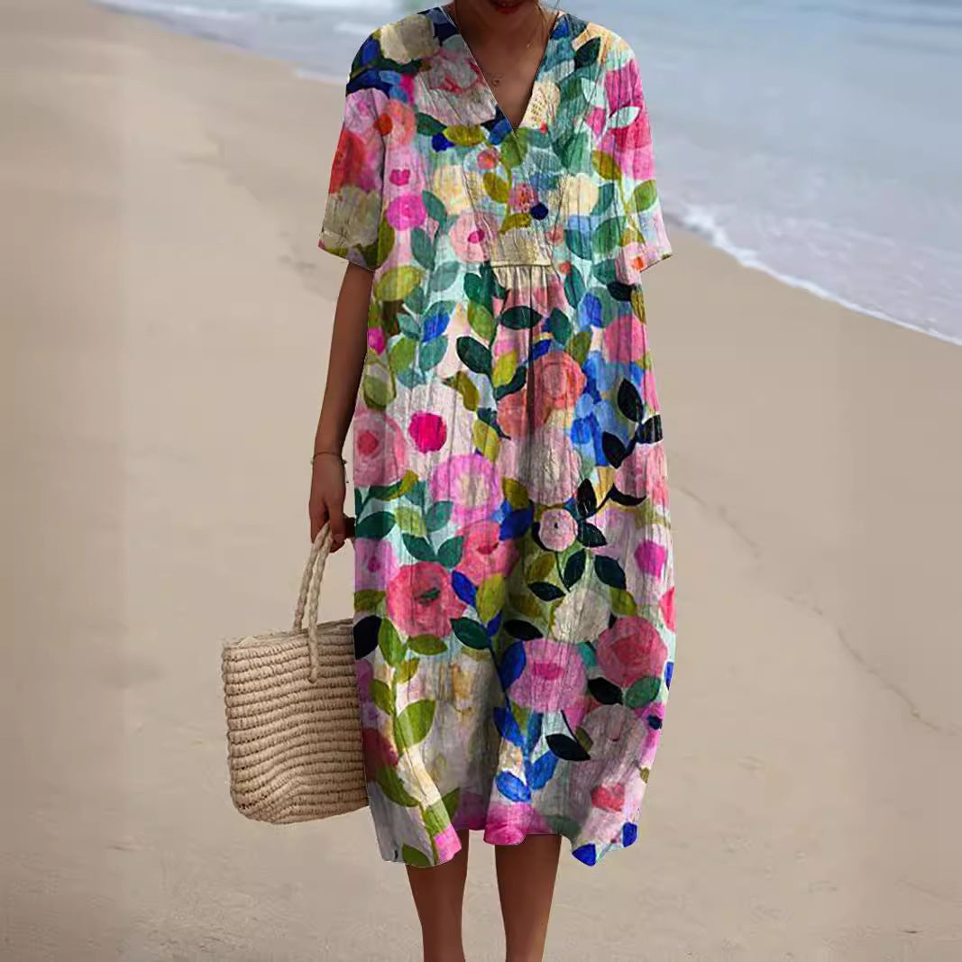 Almira | Colorful Floral Summer Dress