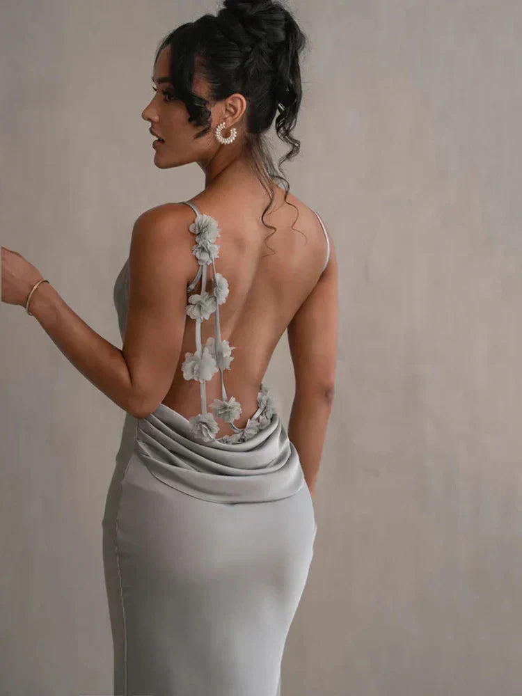 Ramona | Backless Floral Maxi Dress