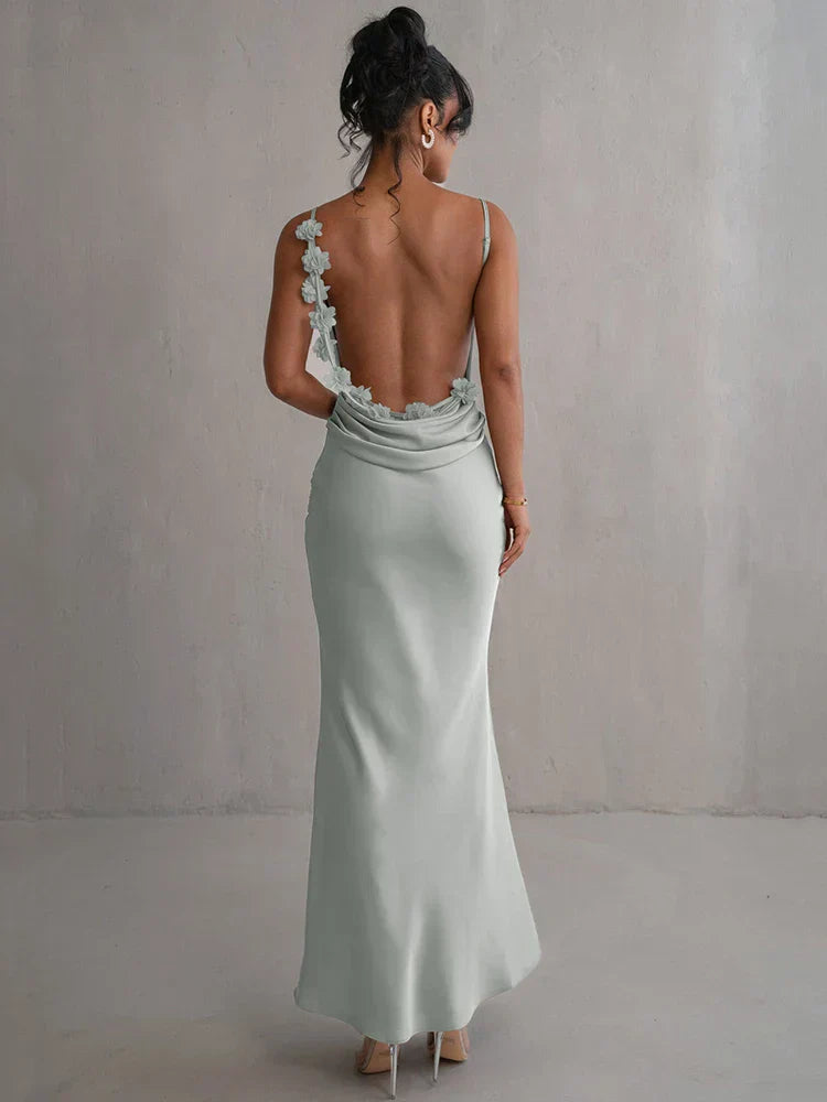 Ramona | Backless Floral Maxi Dress