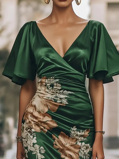 Vellana | Gorgeous Short Sleeve V-Neck Midi Dress