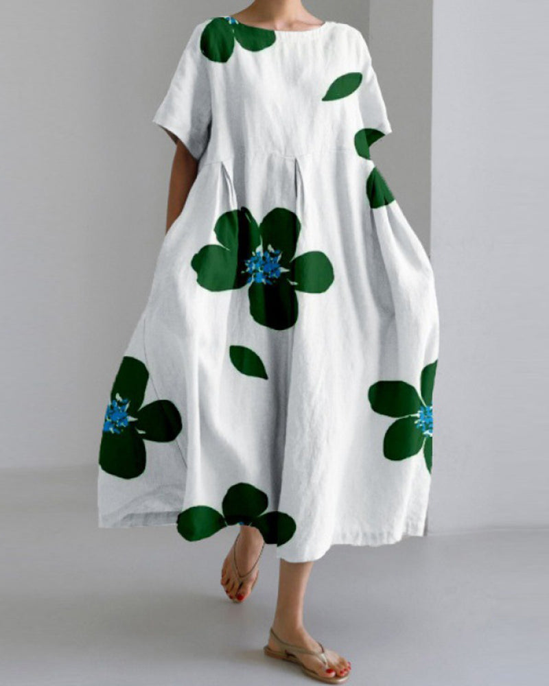 Roxanna | Short Sleeve Loose Print Dress