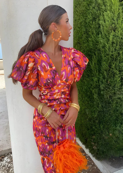 Jorene | Pleated Sleeve Dress