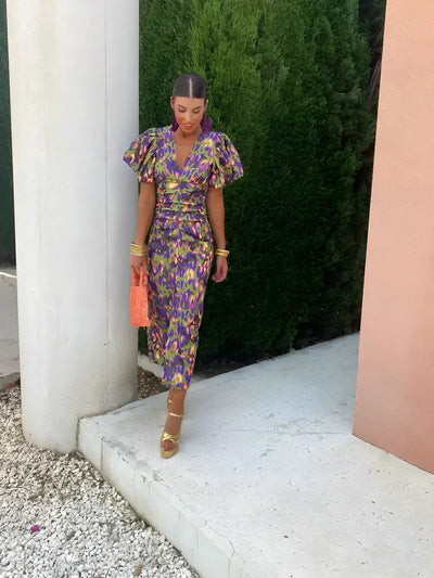 Jorene | Pleated Sleeve Dress
