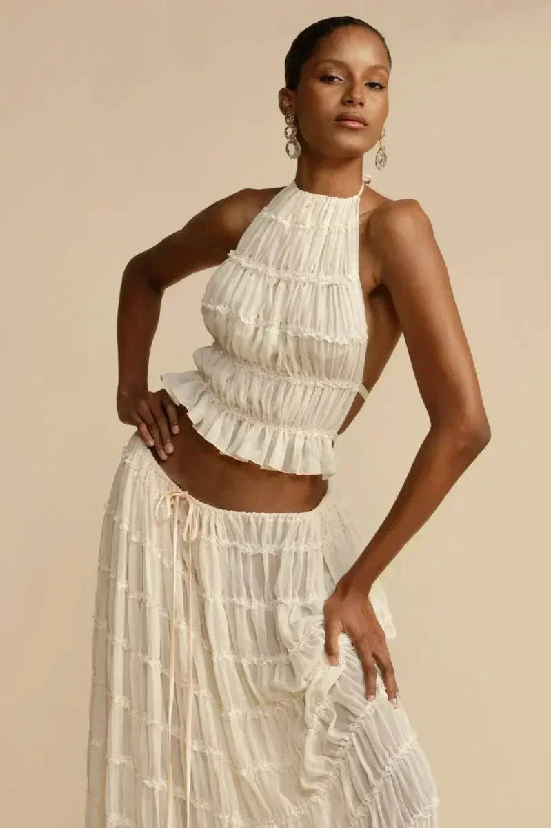 Ferina | Backless Pleated Set