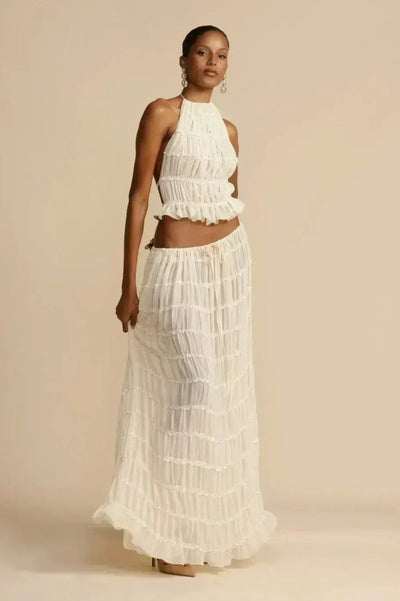 Ferina | Backless Pleated Set
