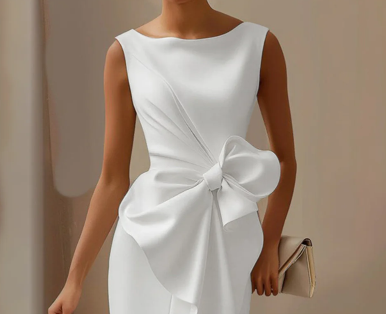Blanca | Chic Plain Round Neck Sleeveless Mini Dress